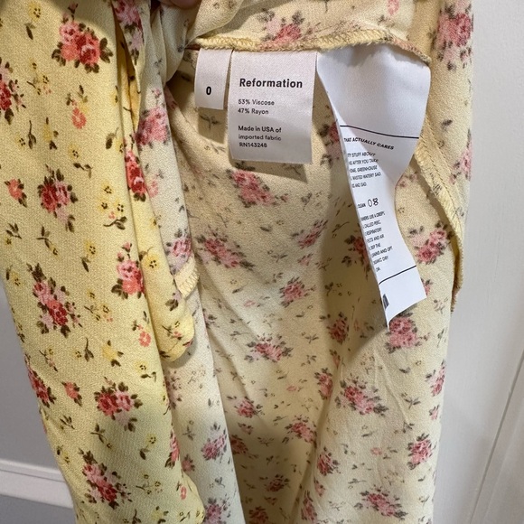Reformation Yellow Floral Persimmon Midi Dress - Picture 5 of 8